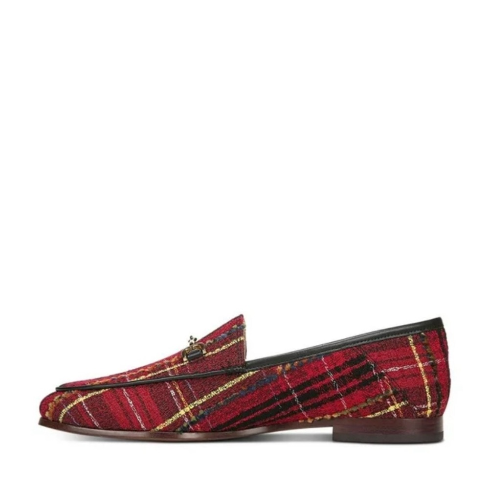 Sam Edelman red plaid loafers